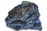 Sparkling Azurite Crystals with Fibrous Malachite - China #259664-1